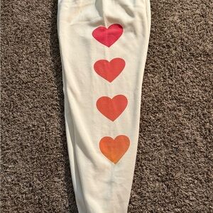 Aviator Nation Heart Fade sweatpants -vintage white